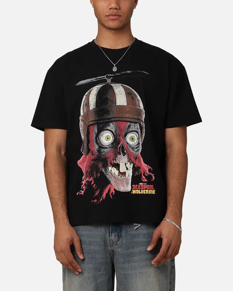 73Studio Marvel Deadpool Headpool Vintage T-Shirt Black Acidwash 1