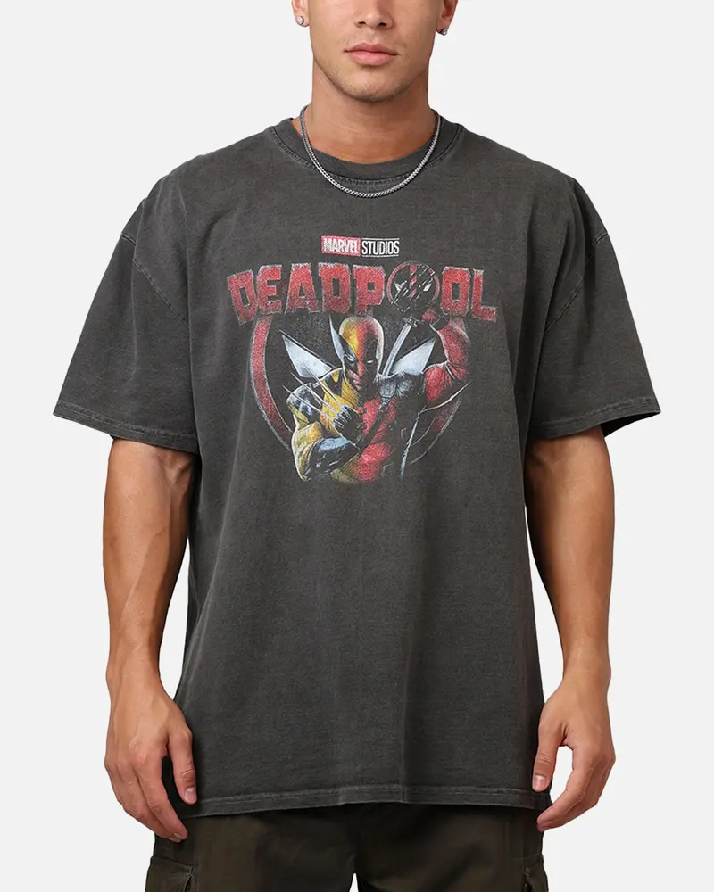 73Studio Marvel Deadpool Poster Heavyweight T-Shirt Black Wash 1