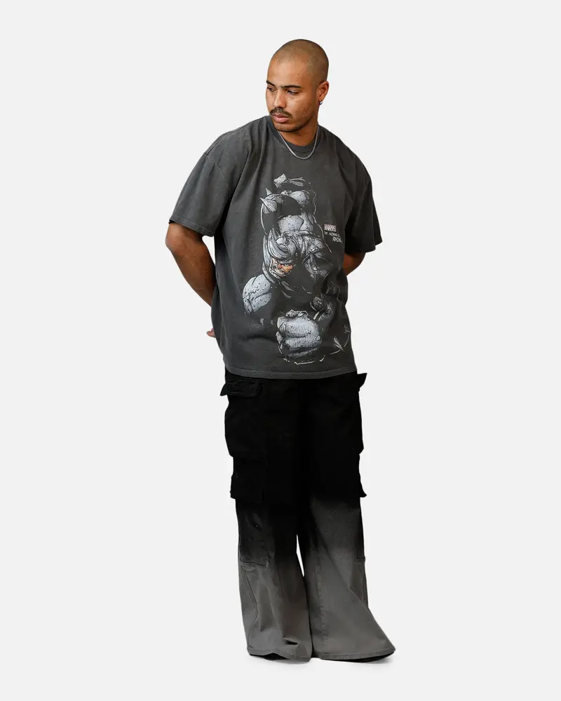 73Studio Marvel Sinister Six Rhino Heavyweight T-Shirt Black Wash 3