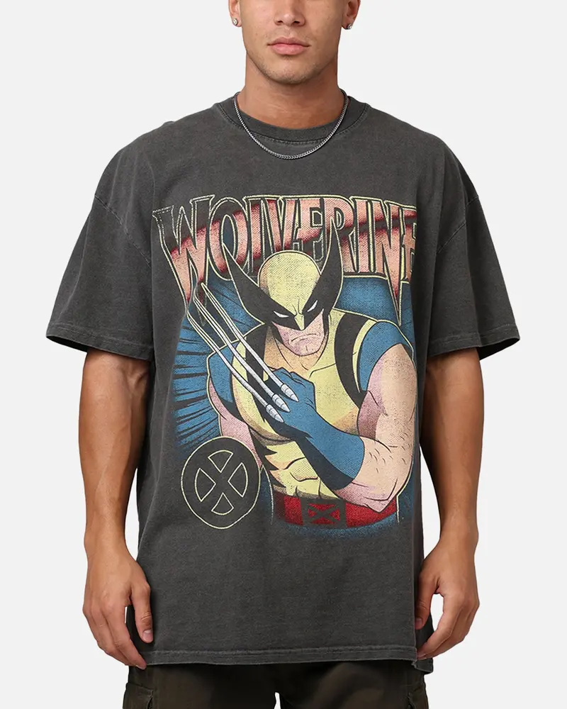 73Studio Marvel X-Men Wolverine Heavyweight T-Shirt Black Wash 1
