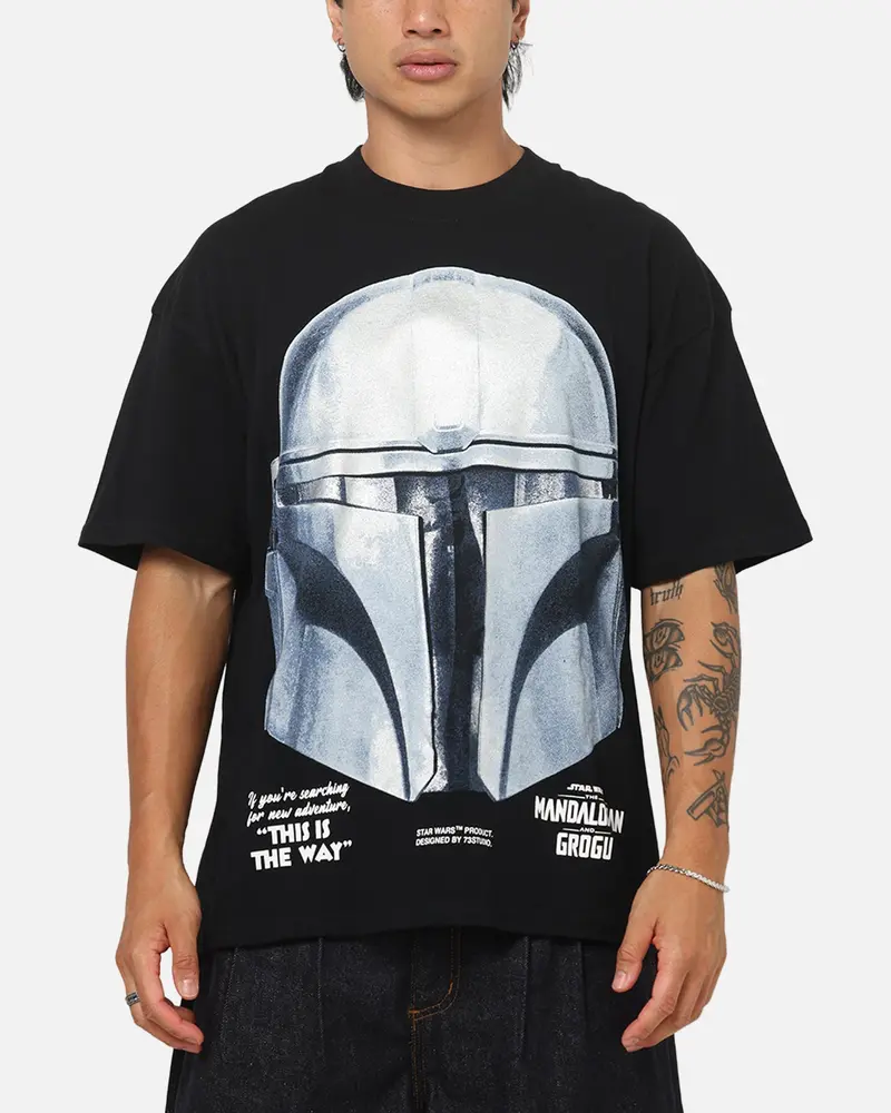 73Studio Star Wars Stand Off Glitter T-Shirt Black Acidwash 1