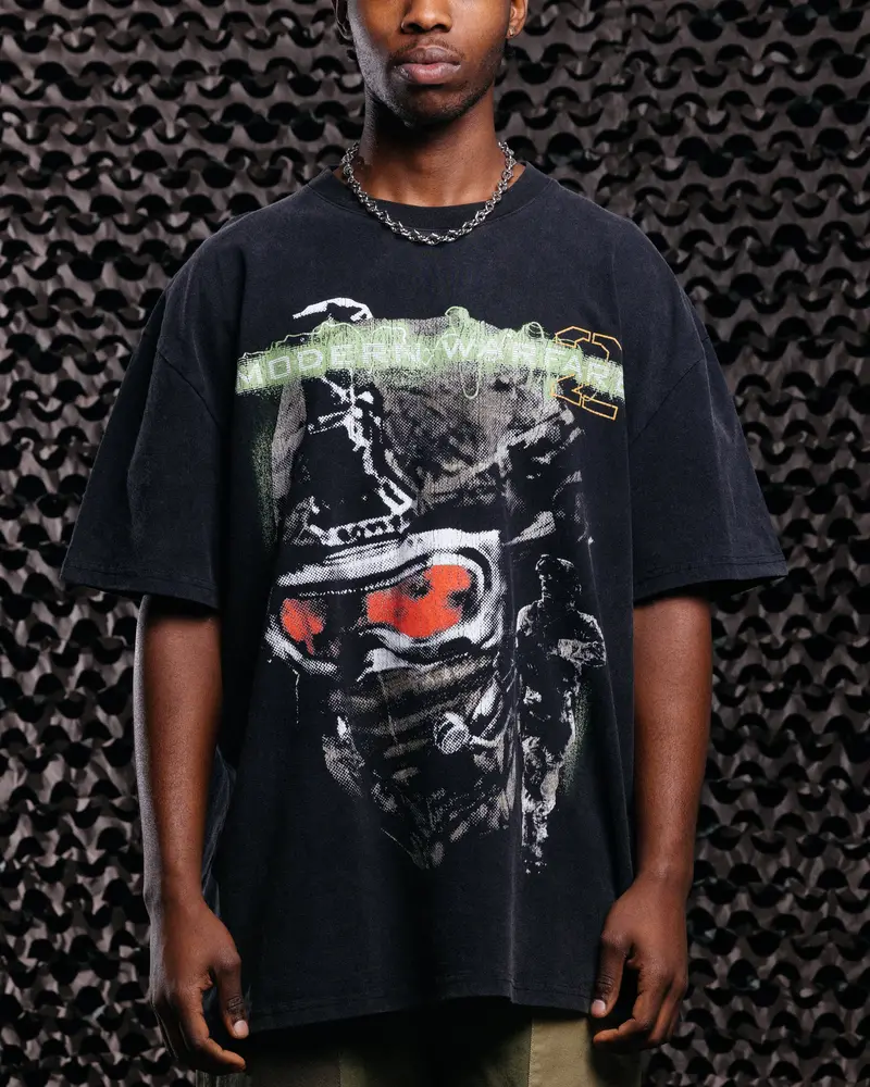 73Studio X Call Of Duty Modern Warfare 2 Vintage T-Shirt Black Acidwash 1