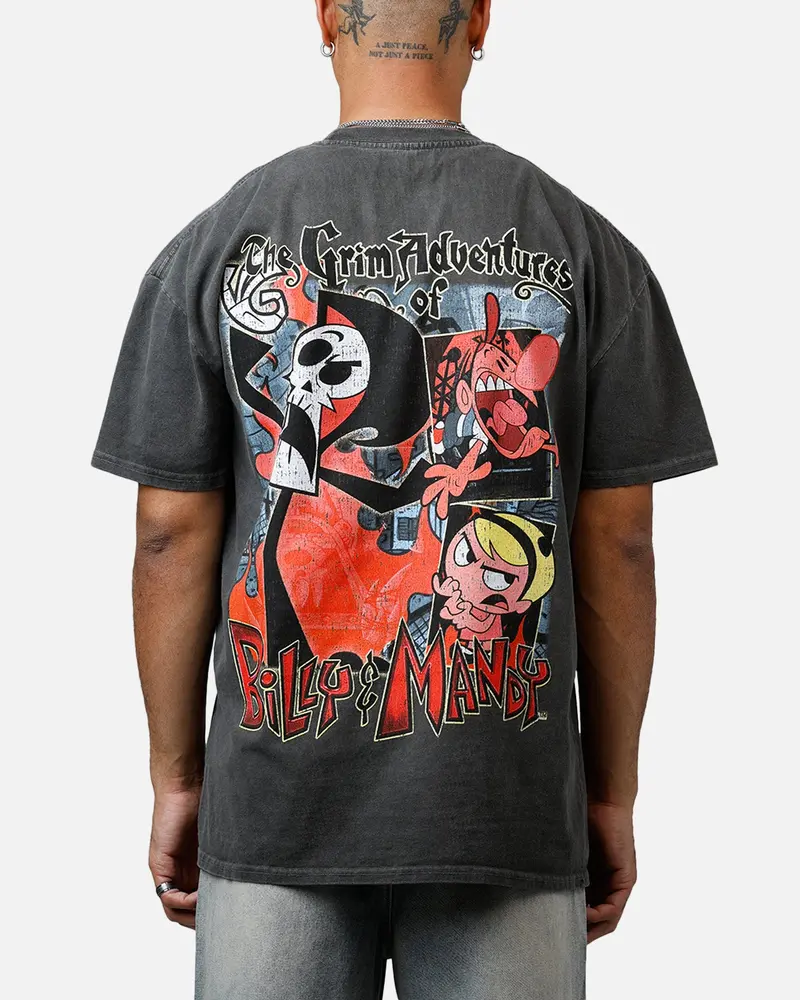73Studio X Cartoon Network Grim Heavyweight Vintage T-Shirt Black Wash 1