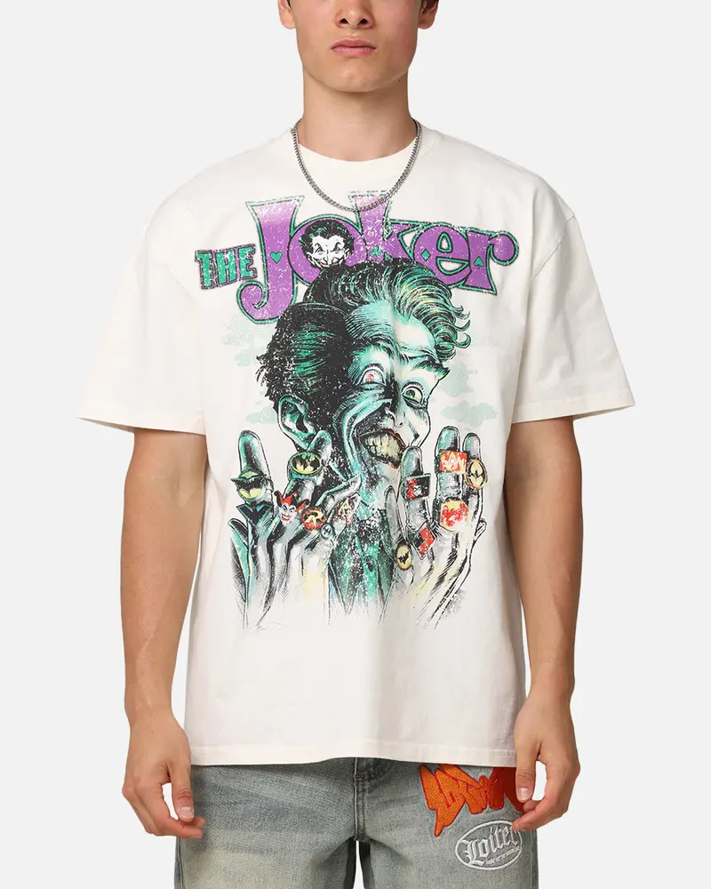 73Studio X Dc Batman The Joker Rings Heavyweight T-Shirt Off White 1