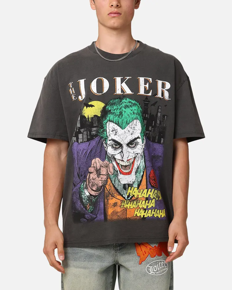 73Studio X Dc Batman The Joker Vote For Me Heavyweight T-Shirt Black Wash 1