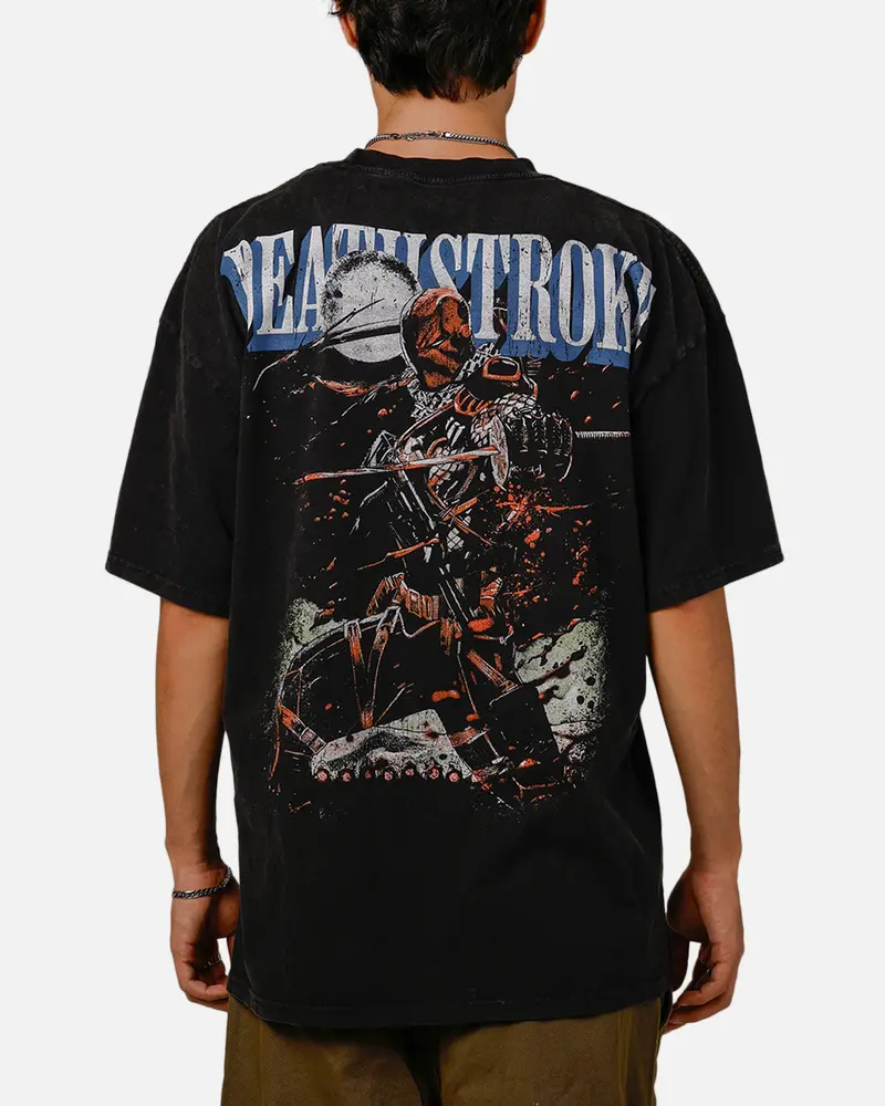 73Studio X Dc Deathstroke Vintage T-Shirt Black Acidwash 1