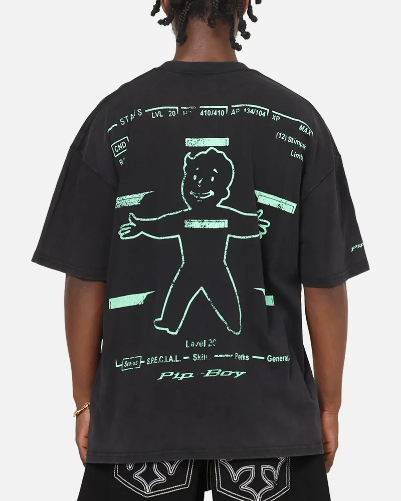 73Studio X Fallout Pipboy T-Shirt Black Acidwash 1