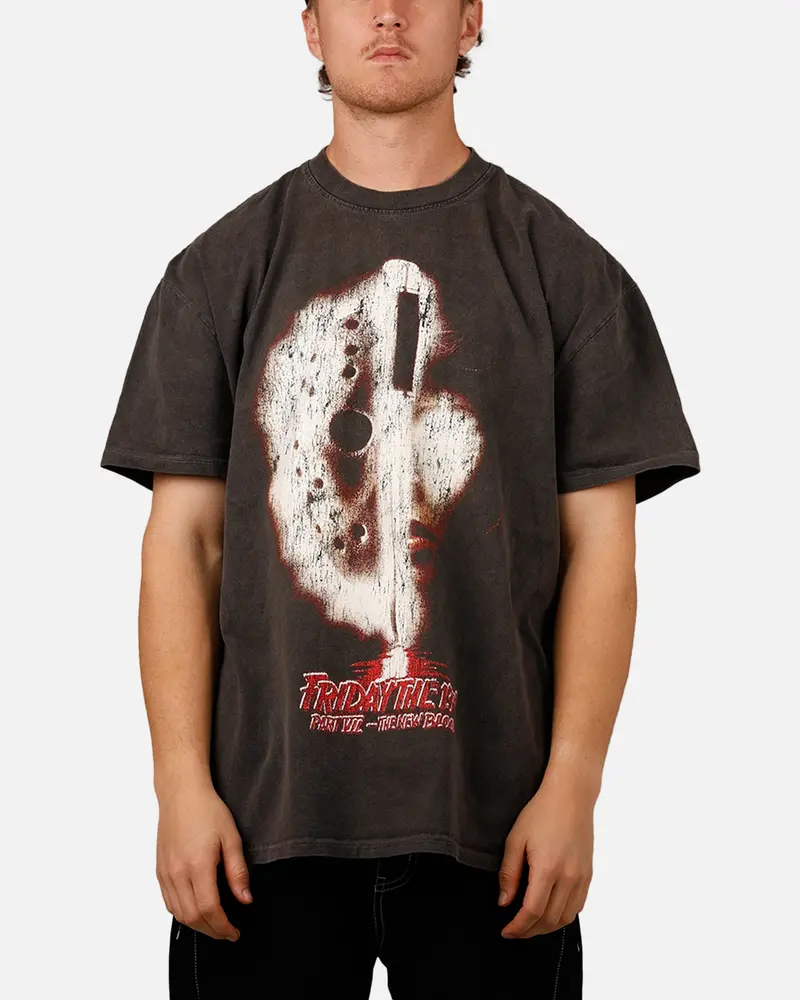 73Studio X Friday The 13Th Part Vii 'Horror Classics' The New Blood Heavyweight T-Shirt Black Wash 1