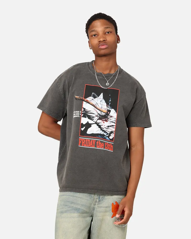 73Studio X Friday The 13Th Vintage T-Shirt Black Wash 1