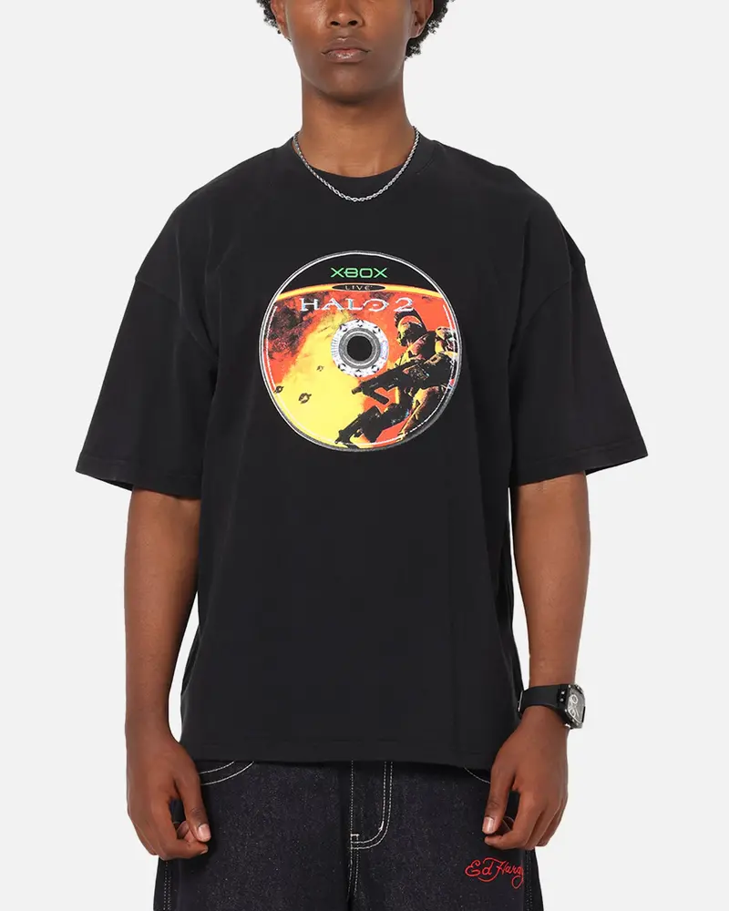 73Studio X Halo Halo 2 Disc Vintage T-Shirt Black Acidwash 1