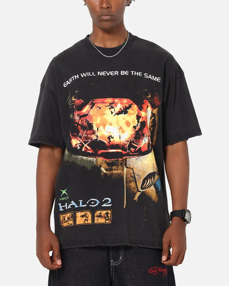 73Studio X Halo Halo 2 Masterchief Vintage T-Shirt Off Black 1
