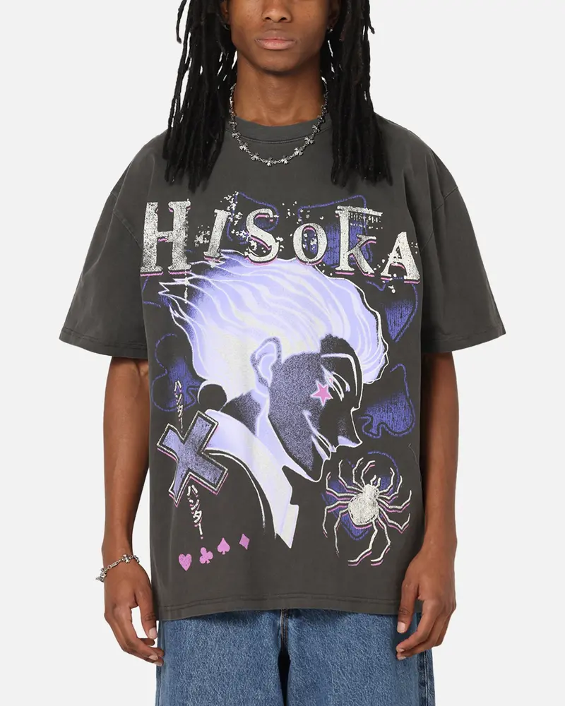 73Studio X  Hunter X Hunter Hisoka Heavyweight T-Shirt Black Wash 1