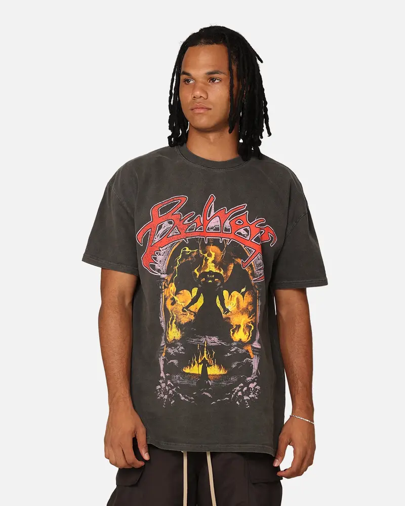 73Studio X Lord Of The Rings Balrog Heavyweight T-Shirt Black Wash 1