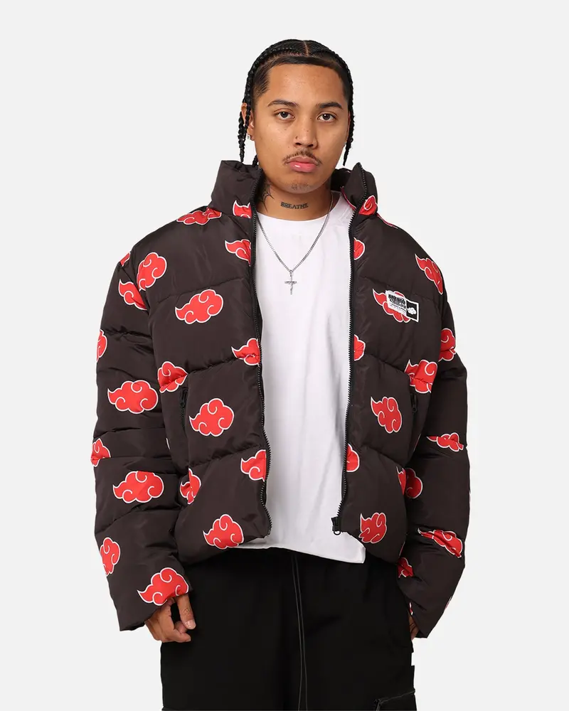 73Studio X Naruto Akatsuki Puffer Jacket Black 1