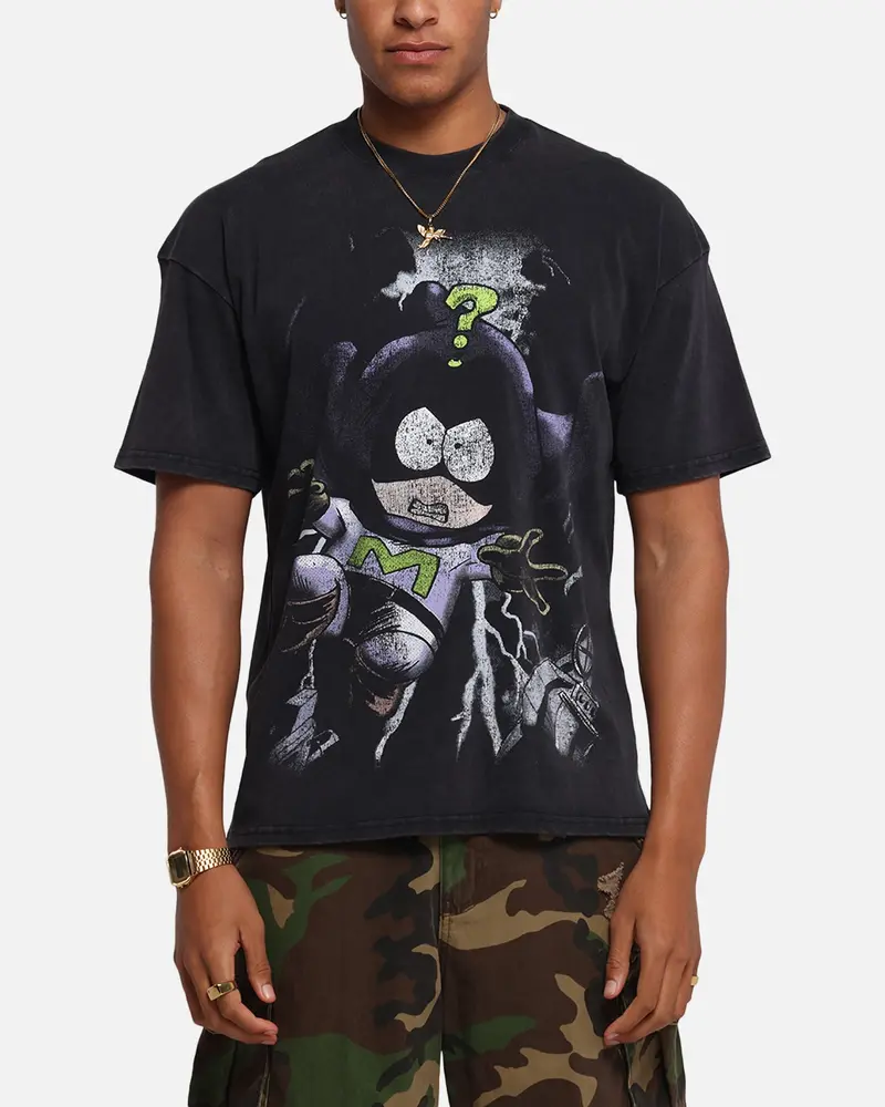 73Studio X South Park Mysterion Vintage T-Shirt Black Acidwash 1