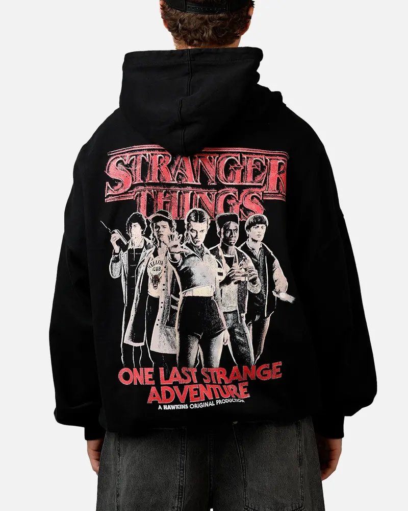 73Studio X Stranger Things Hawkins Heroes Hoodie Black 1