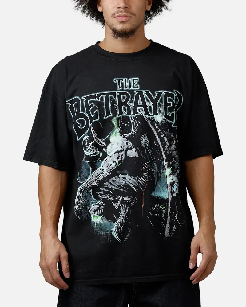 73Studio X Warcraft The Betrayer T-Shirt Black Acidwash 1