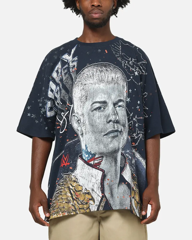 73Studio X Wwe Cody Rhodes All Over Print T-Shirt Navy 1