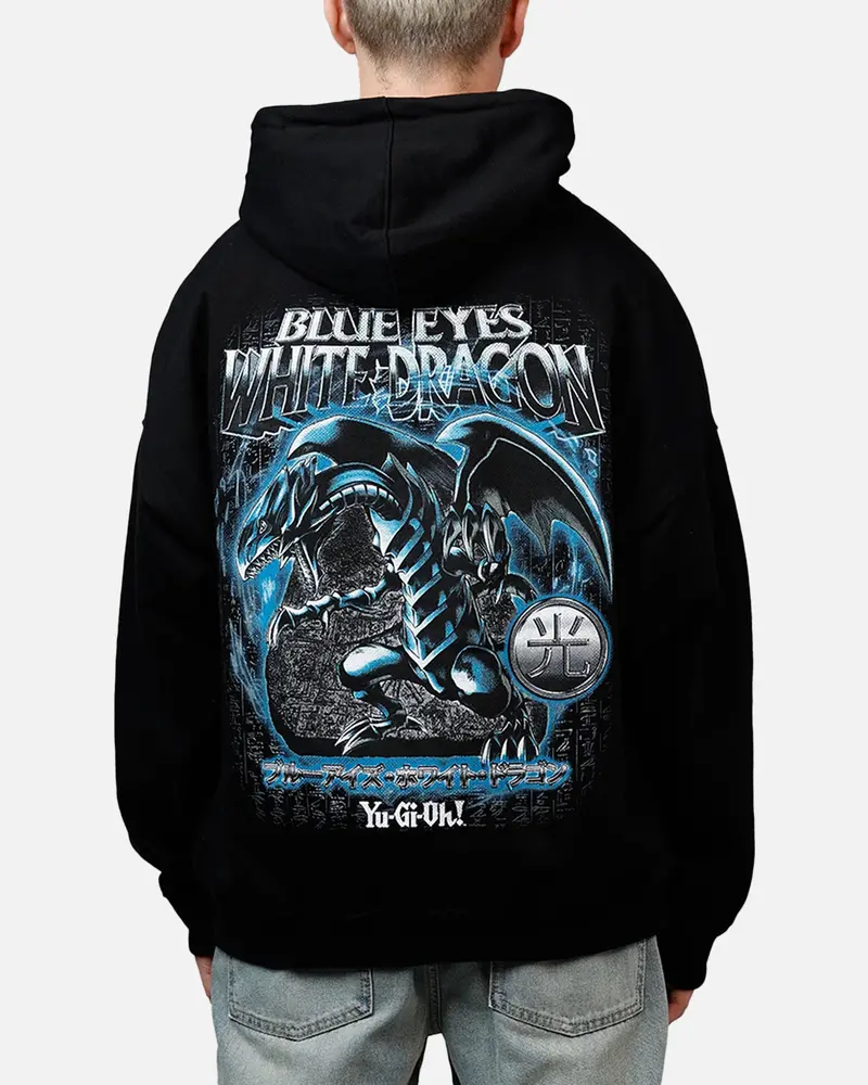 73Studio X Yu-Gi-Oh! Blue Eyes White Dragon Premium Hoodie Black 1