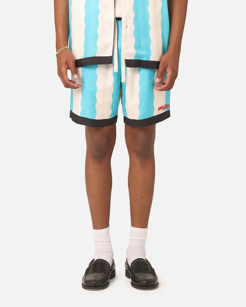99 Cabana Bowling Shorts Light Blue/Off White 1