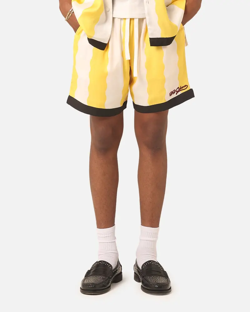 99 Cabana Bowling Shorts Yellow/Off White 1