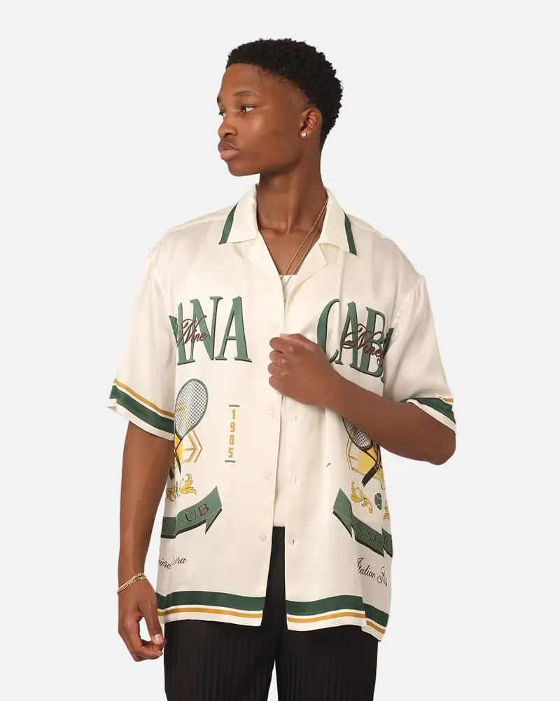 99 Cabana Tennis Club Silk Shirt Cream 1