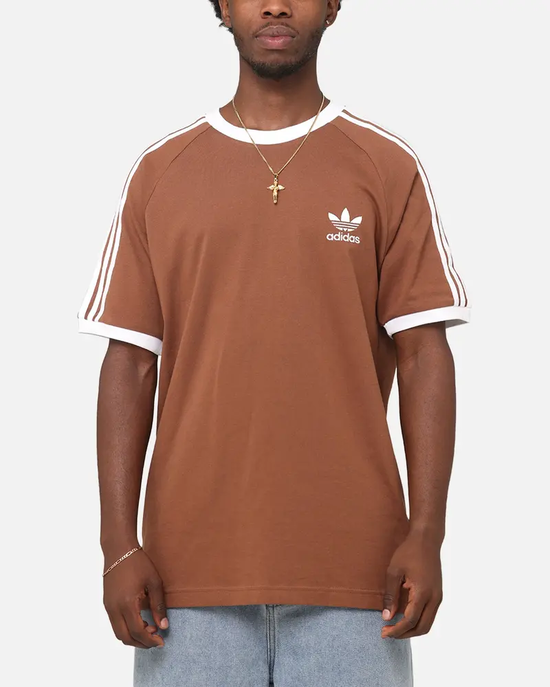 Adidas Classics 3-Stripes T-Shirt Brown 1