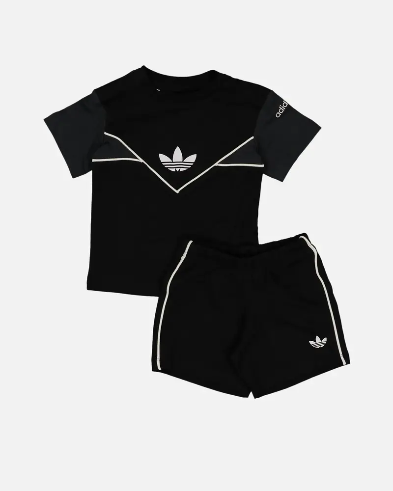 Adidas Infants' Adicolour Shorts And T-Shirt Set Black 1