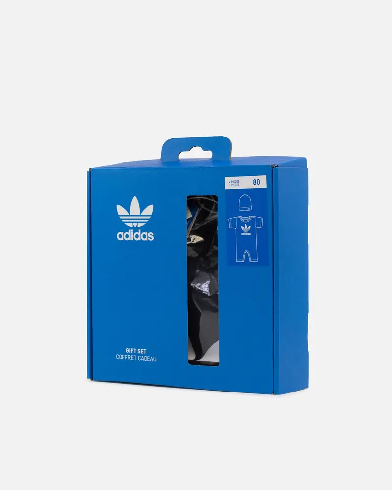 Adidas Infants' Jumpsuit And Beanie Gift Set Black 1