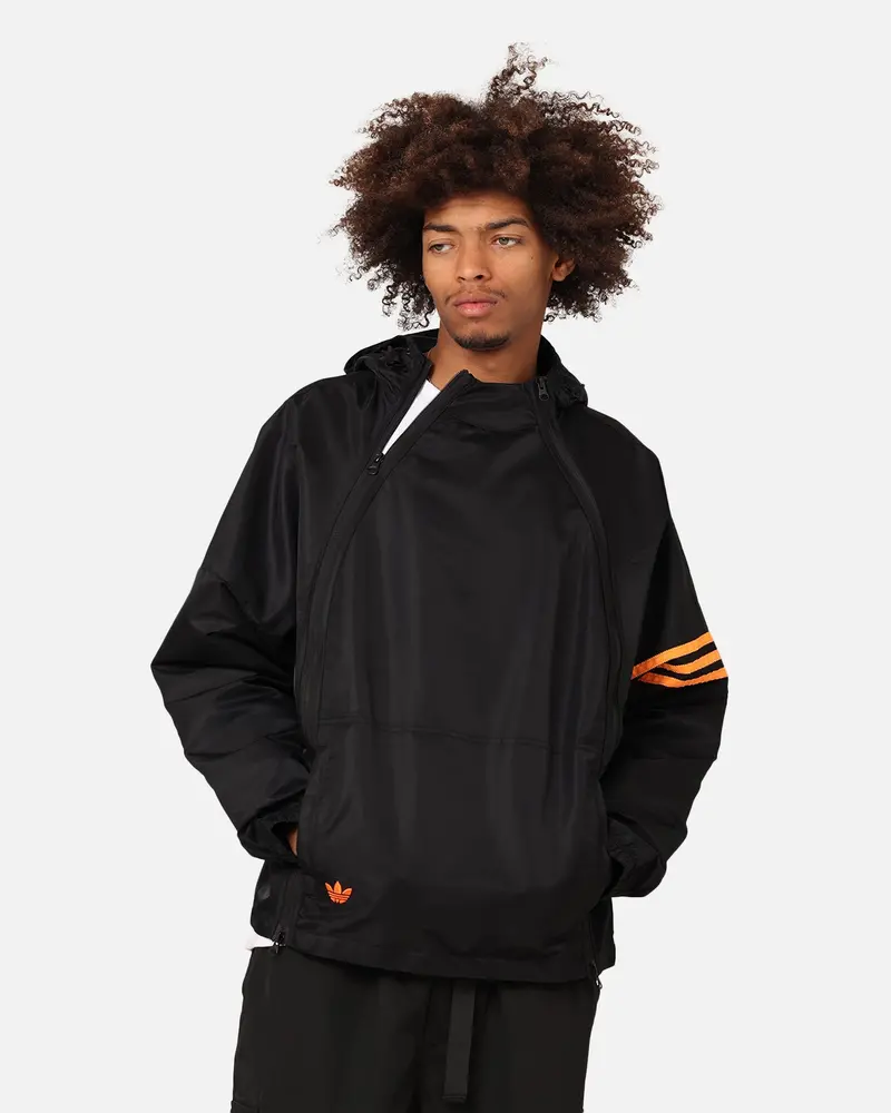 Adidas Neuclassics+ Dual Zip Windbreaker Black/Semi Impact Orange 1
