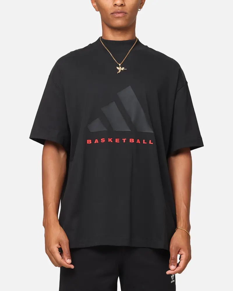 Adidas One Jersey Basketball T-Shirt Black/Red 1