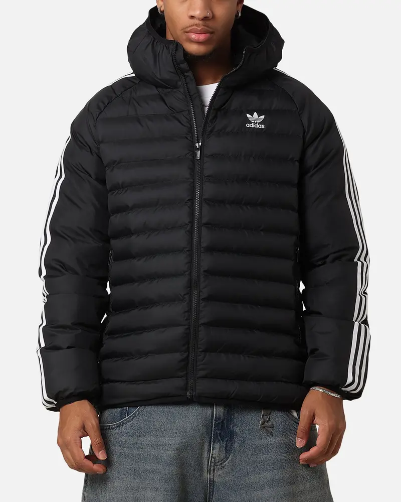 Adidas Padded Hooded Jacket Black/White 1