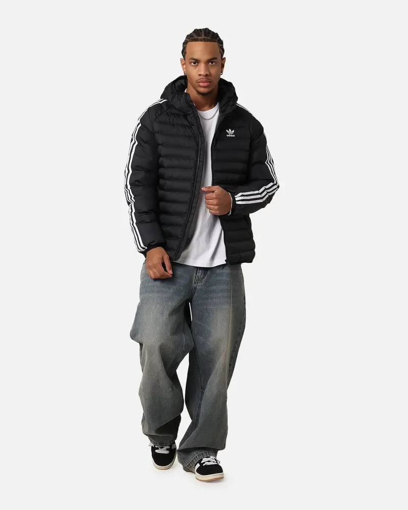 Adidas Padded Hooded Jacket Black/White 2