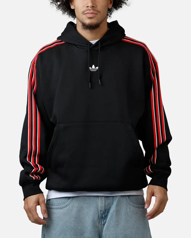 Adidas Three Stripes Hoodie Black/Red 1