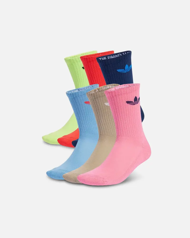 Adidas Trefoil Cushioned Crew Socks 6 Pack Multi 1