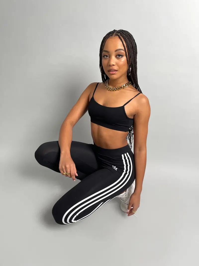 Adidas Women's 3-Stripe Tights Black/White 1