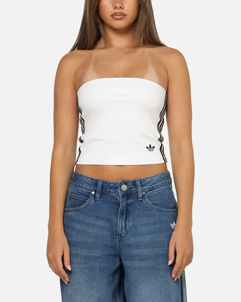 Adidas Women's 3-Stripes Tube Top White/Black 1