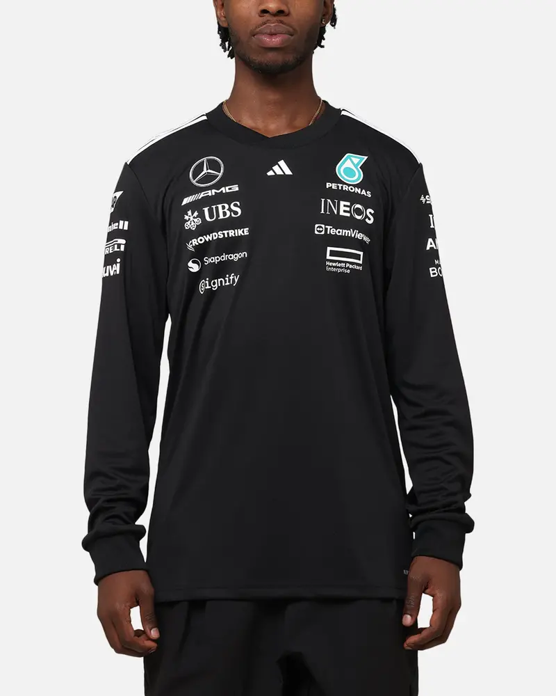 Adidas X Mercedes-Amg Petronas Formula One F1 2025 Team Long Sleeve Driver T-Shirt Black 1