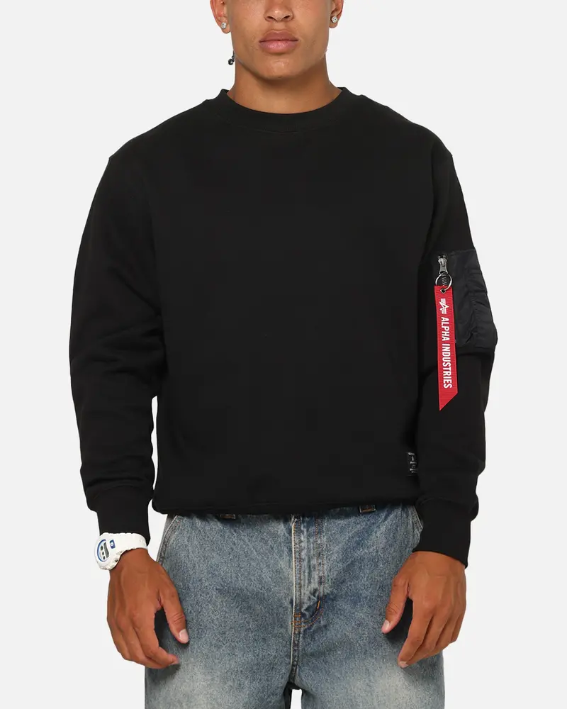 Alpha Industries Utility Pocket Crewneck Black 1