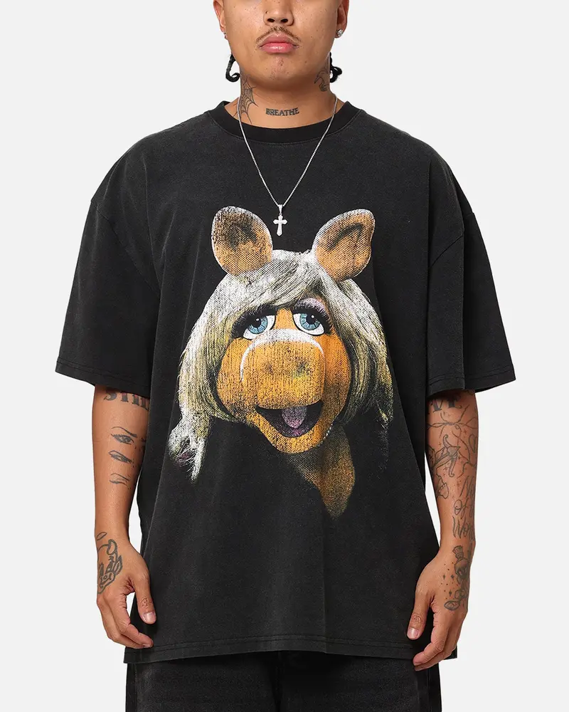 American Thrift Disney The Muppets Miss Piggy Heavy T-Shirt Vintage Black 1