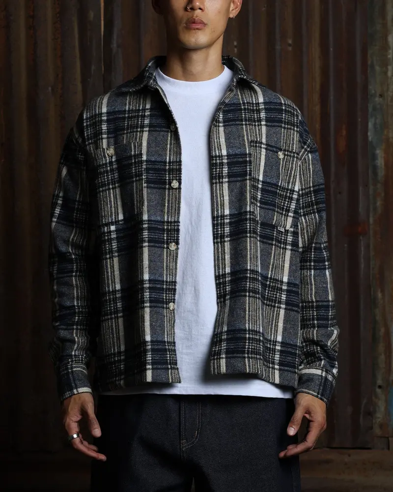 American Thrift Utility Flannel Shirt Blue 1