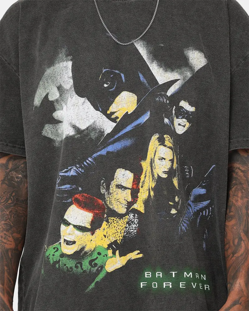 American Thrift X Batman Batman Forever Heavyweight Vintage T-Shirt Black Wash 4