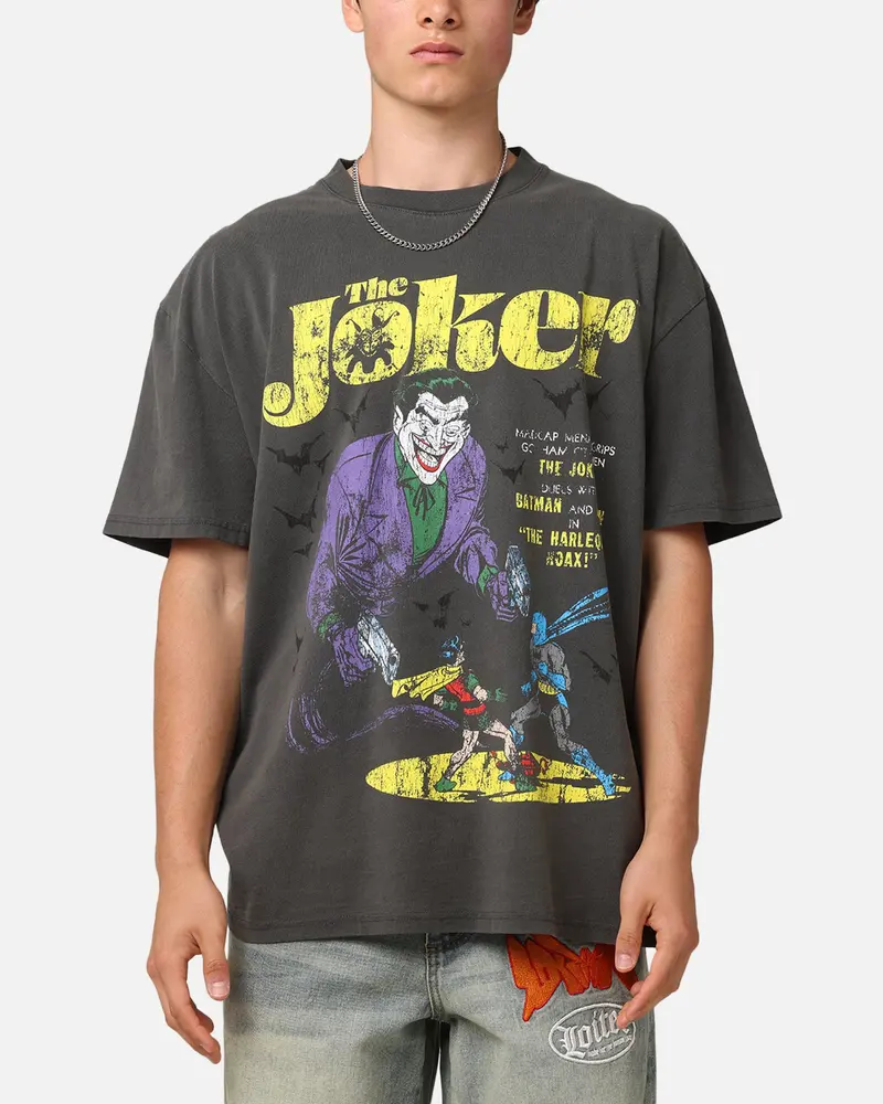 American Thrift X Dc Batman The Joker Harley Hoax Heavy T-Shirt Black Wash 1