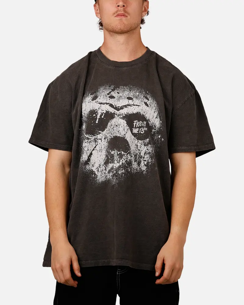 American Thrift X Friday The 13Th 'Horror Classics' 13Th Classic Heavy T-Shirt Black Wash 1