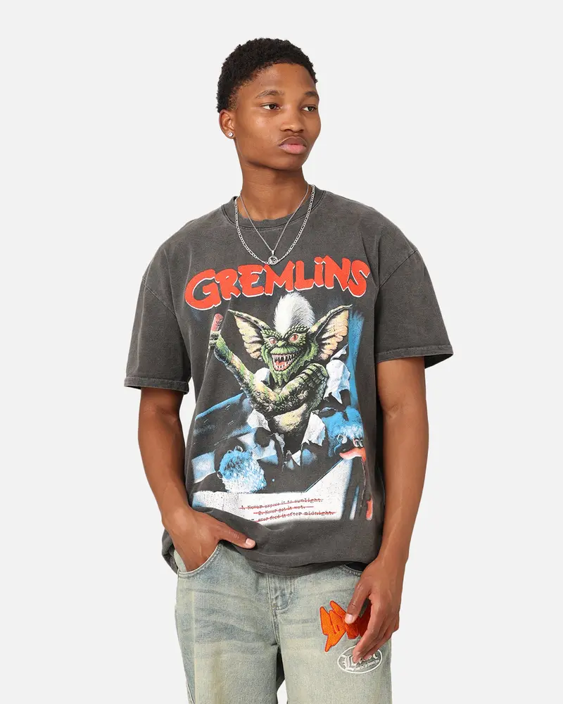 American Thrift X Gremlins Vintage Heavyweight T-Shirt Black Wash 1