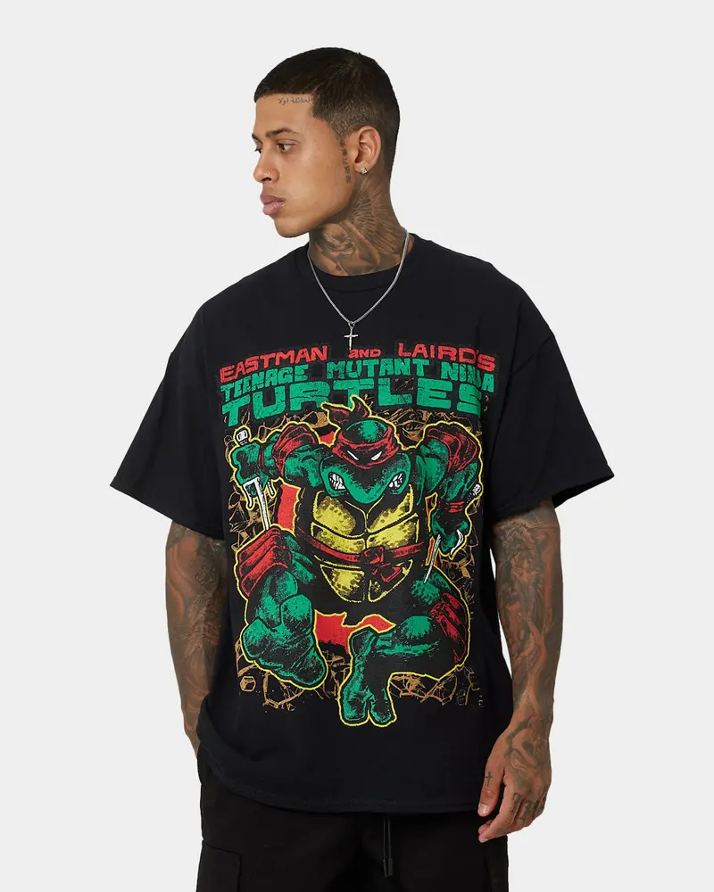 American Thrift X Teenage Mutant Ninja Turtles Raphael Vintage T-Shirt Black 1