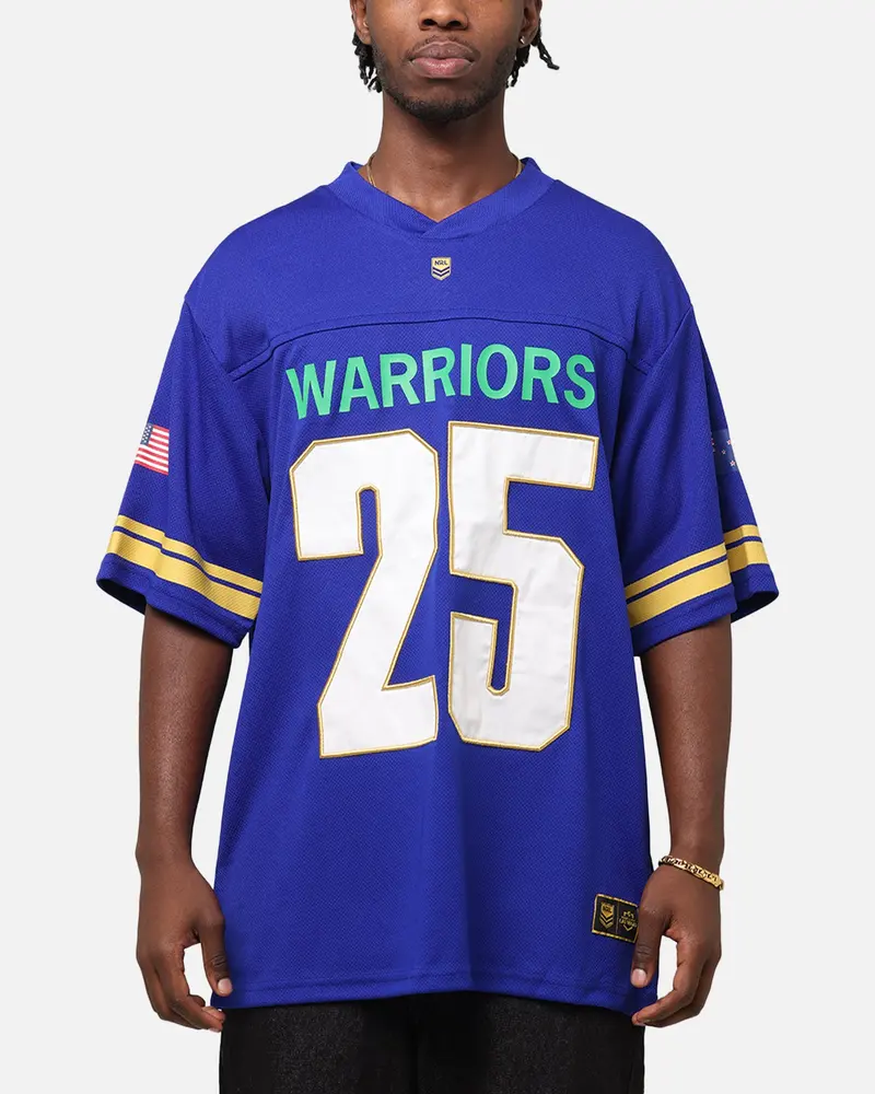 Bleacher Athletic New Zealand Warriors Nrl 2025 Las Vegas Round Grid Iron T-Shirt Official Team Colour 1