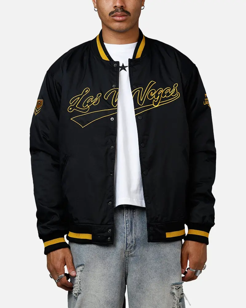 Bleacher Athletic Nrl 2025 Las Vegas Round Bomber Jacket Black/Gold 1