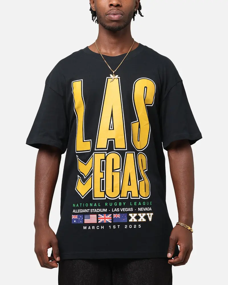 Bleacher Athletic Nrl 2025 Las Vegas Round T-Shirt Black 1