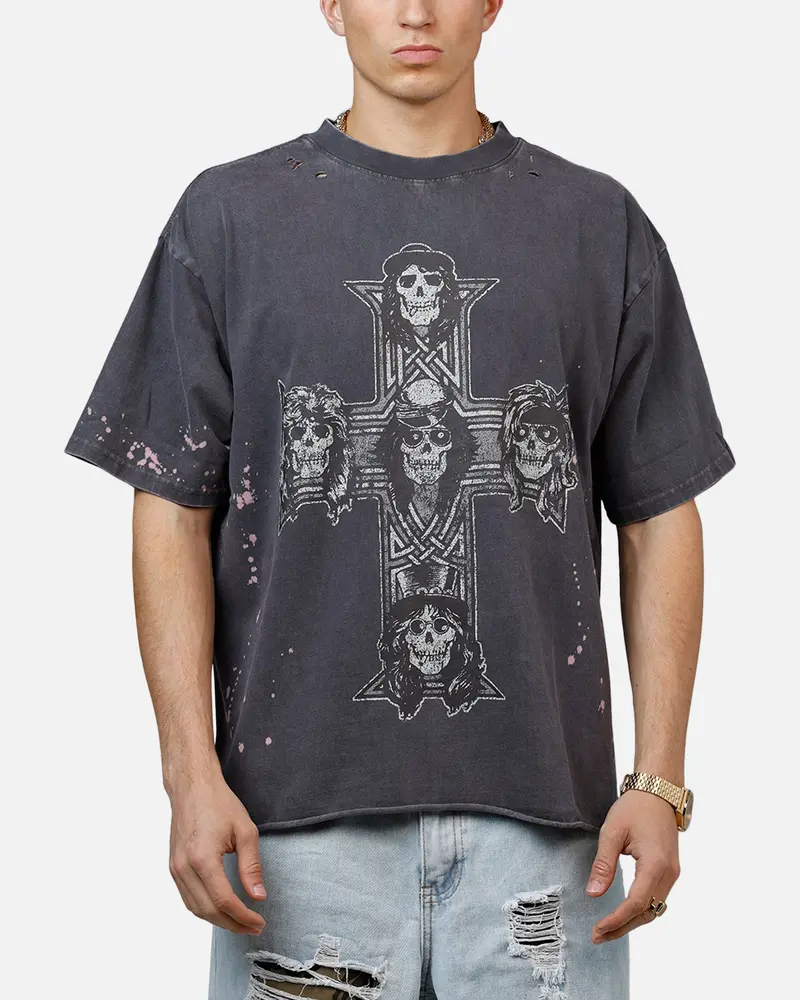 Bravado Guns N Roses Cross T-Shirt Washed Black 1